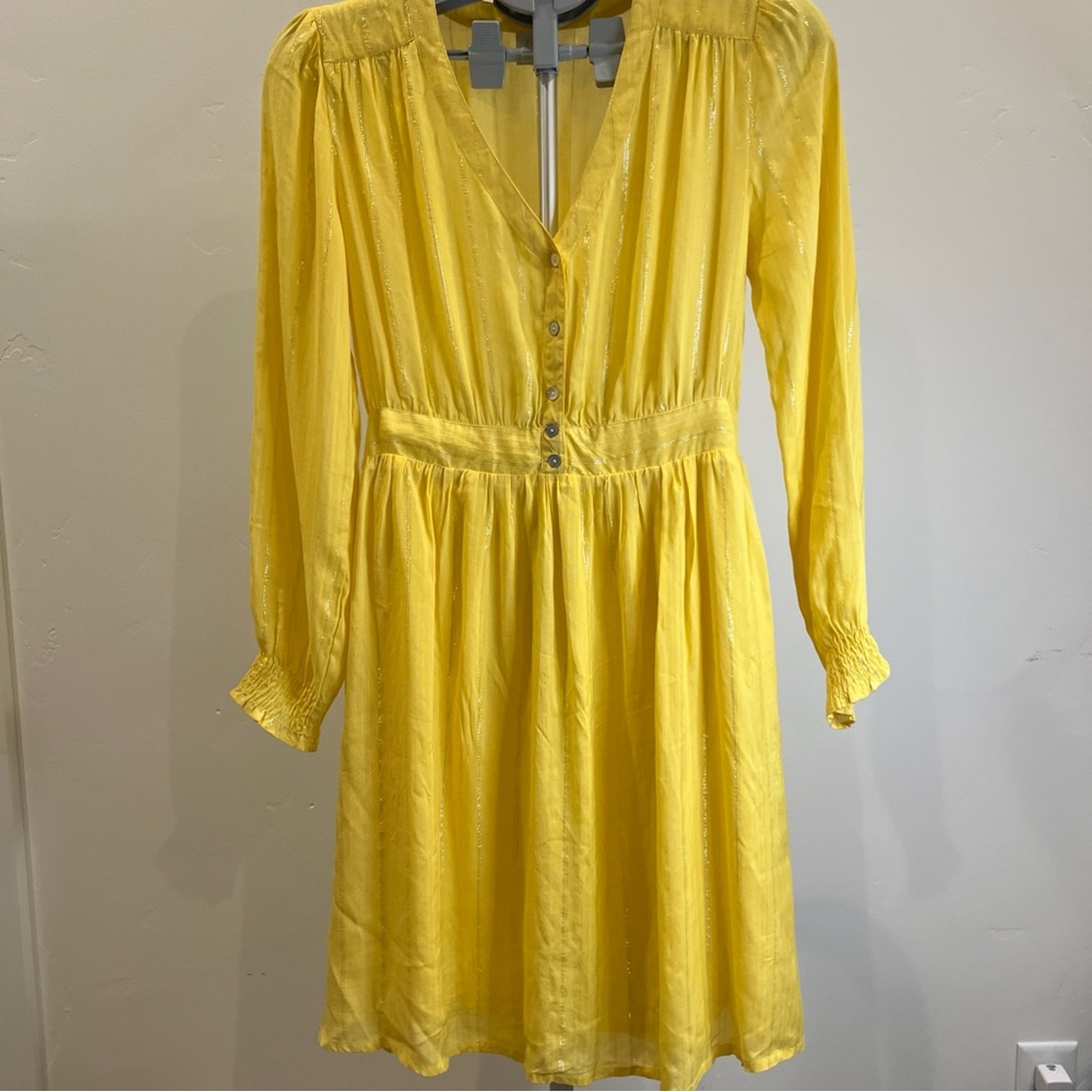 Karl Marc John Women’s Yellow Long Sleeve Sheer Dress UK 36 US Medium Sheer Top